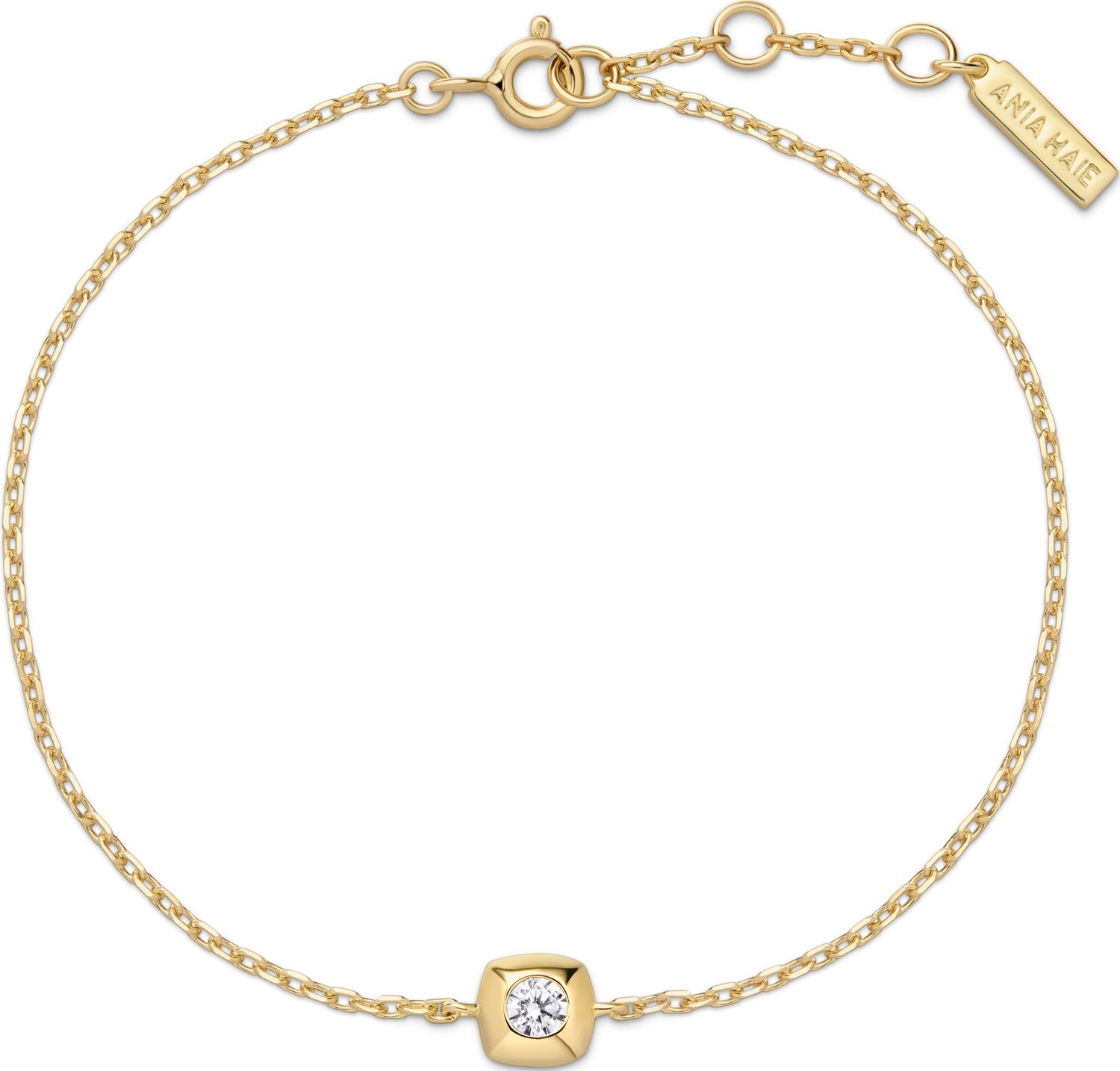GOLD MODERN BEZEL-SET SOLITAIRE BRACELET