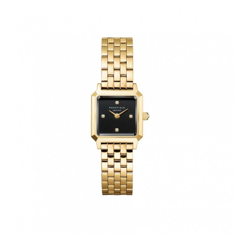 RFW0291 - BOXELLE BLACK 4 CRYSTAL DIAL GOLD STEEL