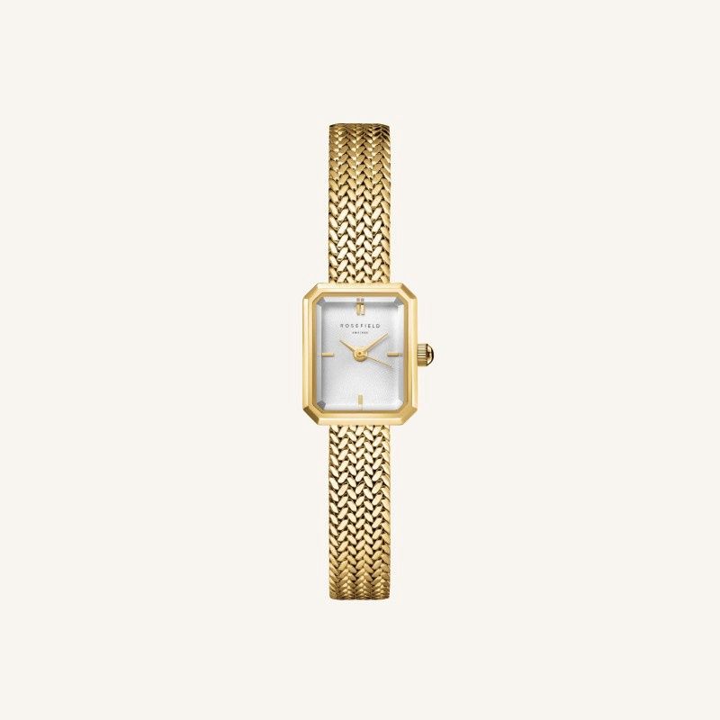 RFW0273 - MINI OCTAGON WHITE DIAL GOLD WOVEN-mesh strap