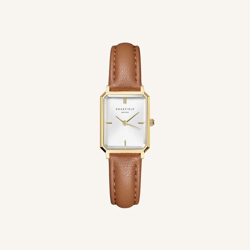 RFW0251 - OCTAGON XS WHITE LIGHT BROWN-leather gold