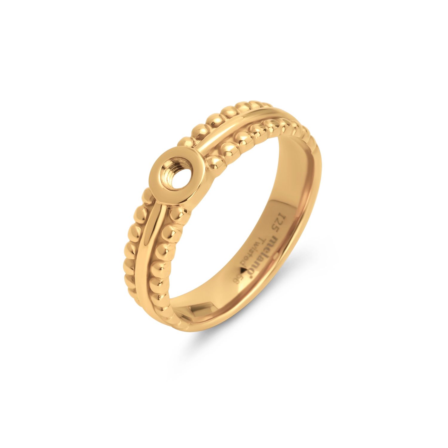 Twisted Toya Ring, Kleur: Goud, Size: 48