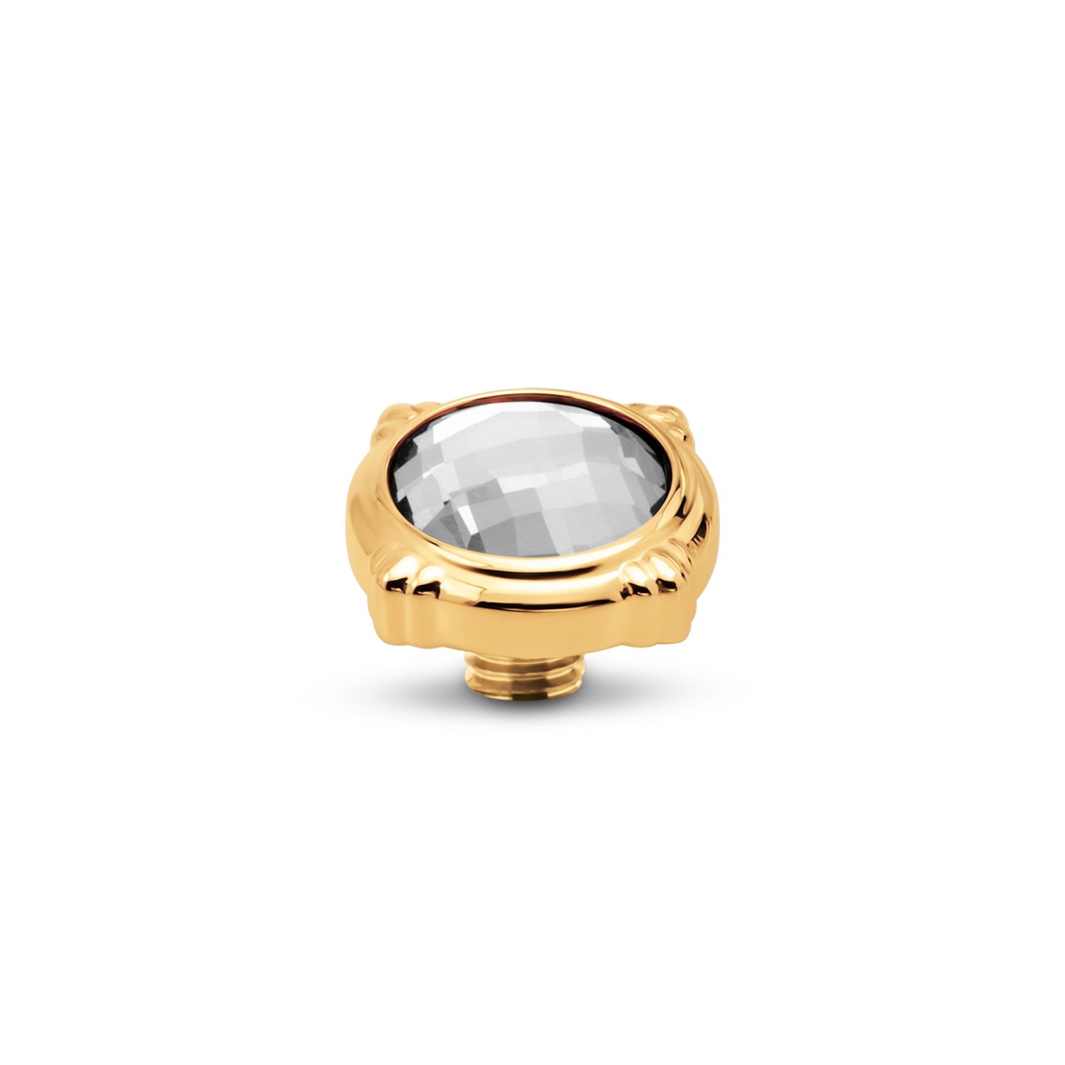 Vivid Vintage Button, Kleur: Goudkleur, Kleur steen: Crystal