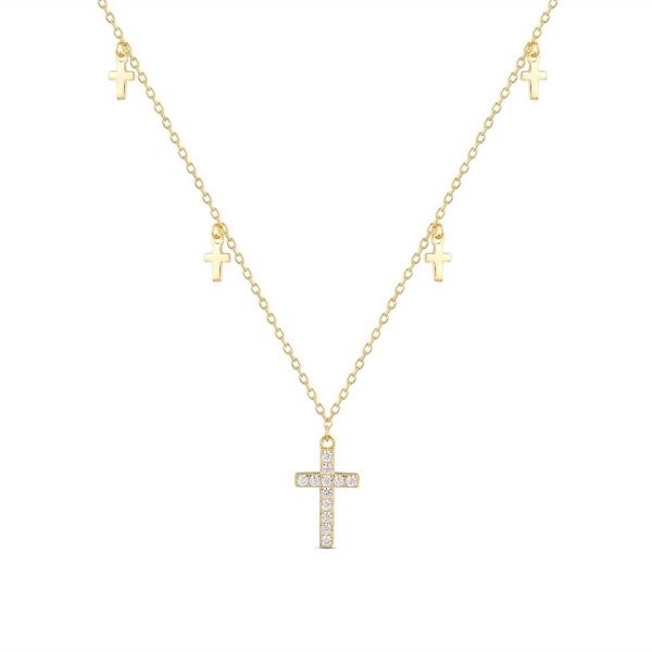 Ketting met kruisjes verguld