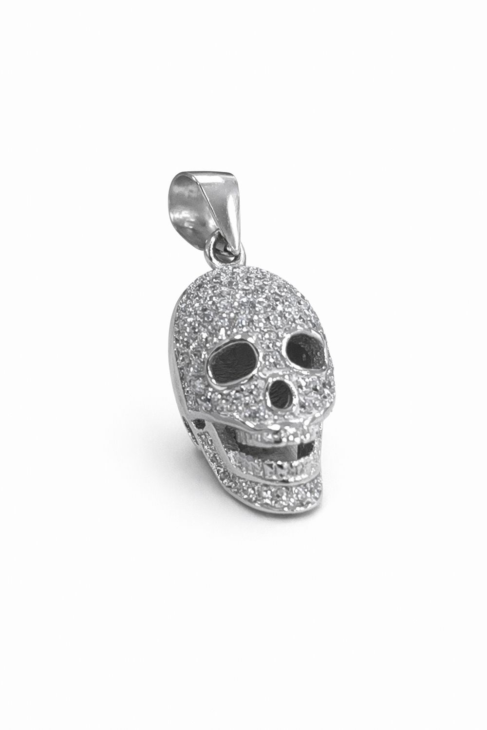 Hanger skull bezet met blinkende zirkoontjes, zilver