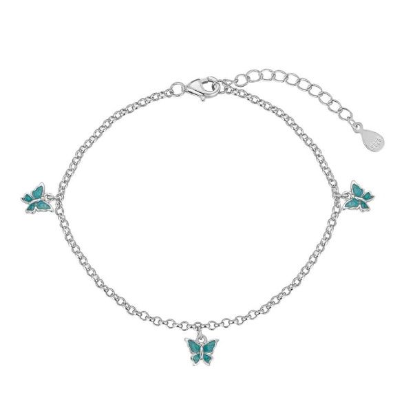 Arùbandje met 3 vlinders, zilver