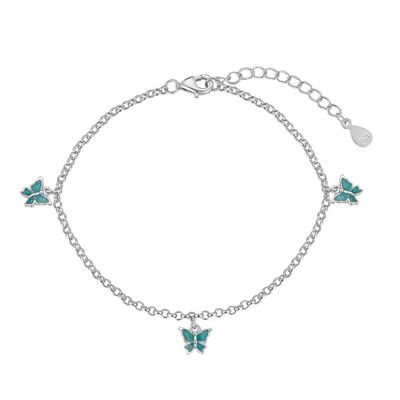 Arùbandje met 3 vlinders, zilver