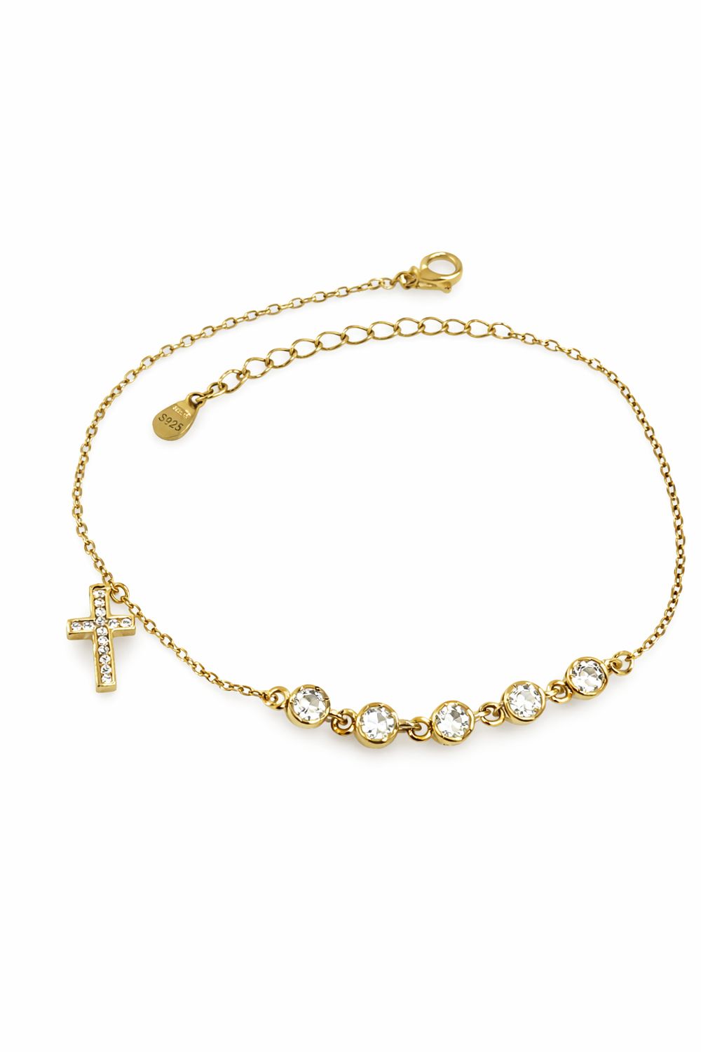 Armbandje met kruisje en zirkoontjes