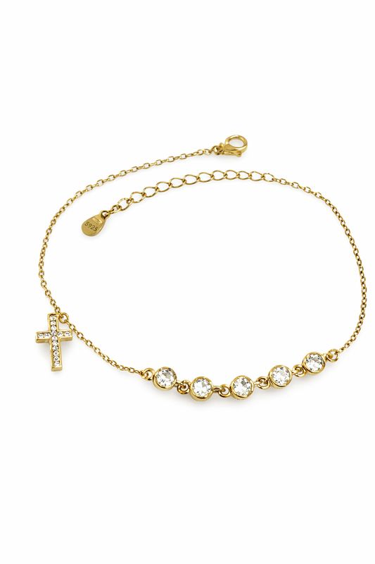 Armbandje met kruisje en zirkoontjes