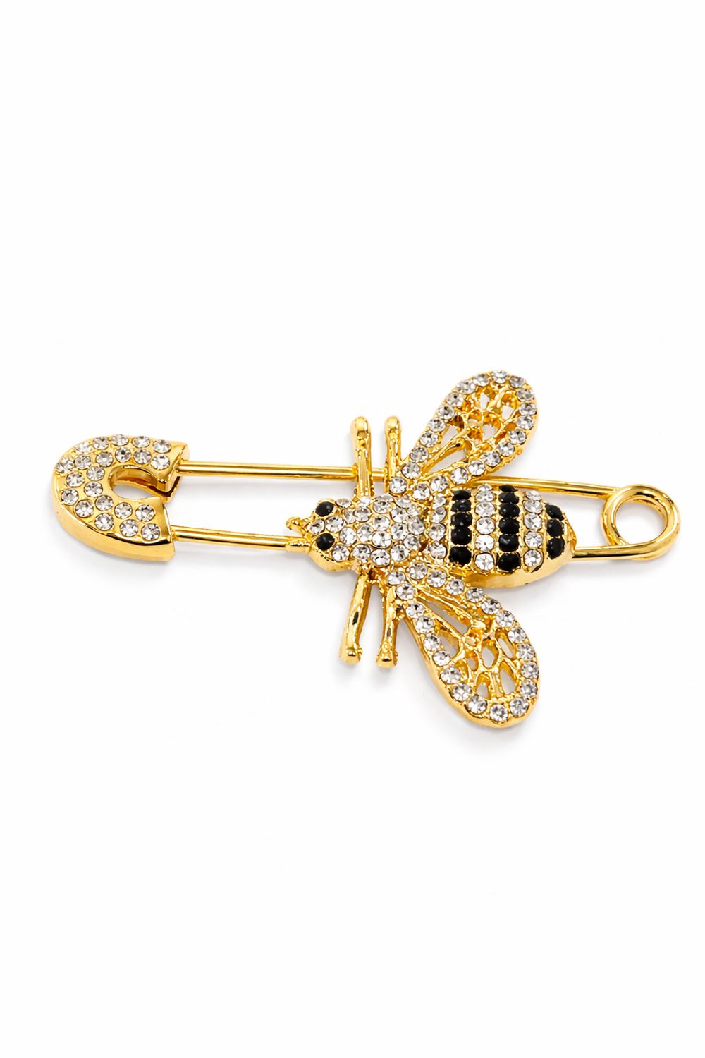 Broche met mooie sprankelende bij