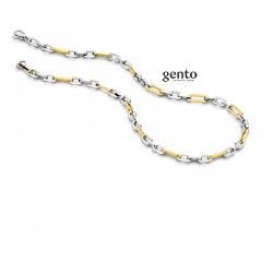 Bi-color schakelketting, uitgevoerd van hoogwaardig edelstaal PVD-afwerking.