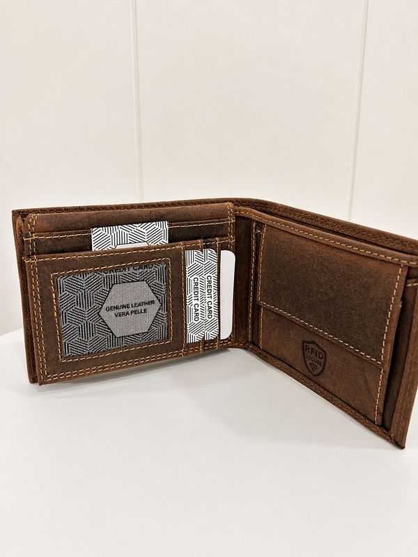 Heren portefeuille Bruin vintage leder