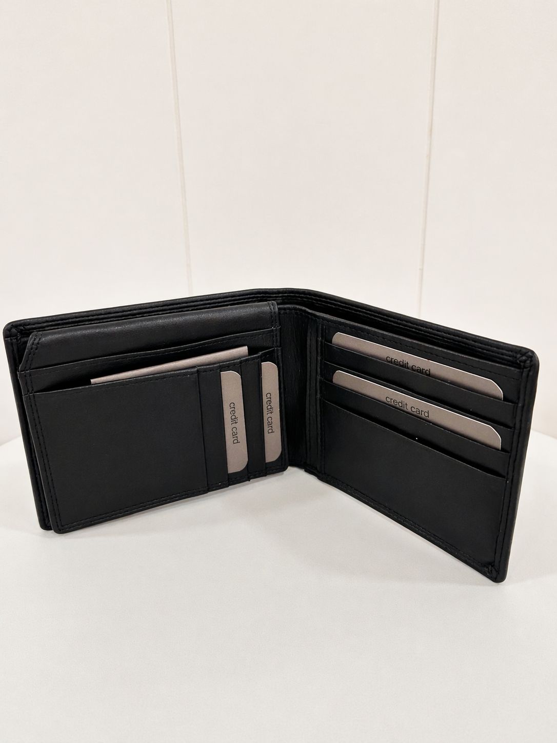 Heren portefeuille in zwart glad leder