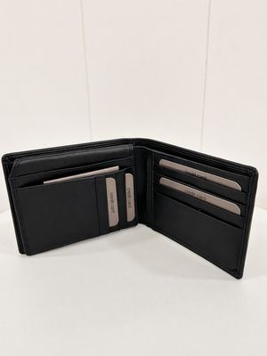 Heren portefeuille in zwart glad leder