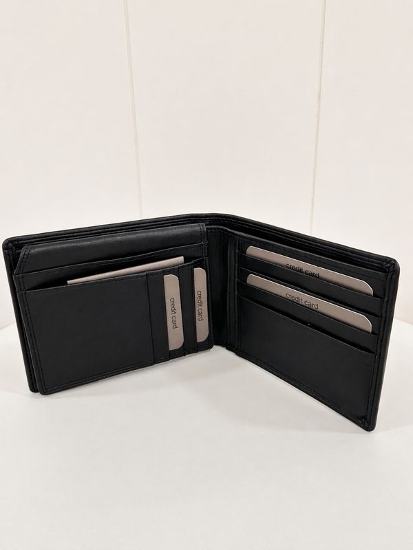 Heren portefeuille in zwart glad leder