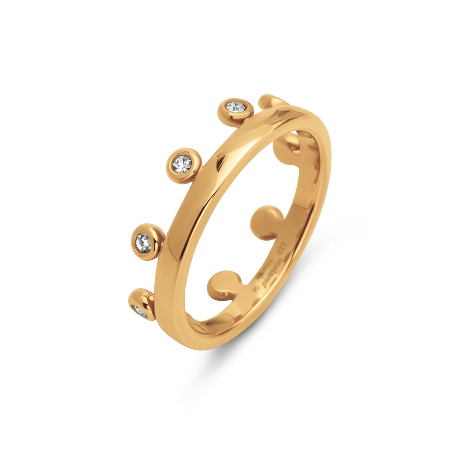 Friends Ring Zita, Kleur: Goudkleurig, Kleur steen: Crystal, Maat: 48