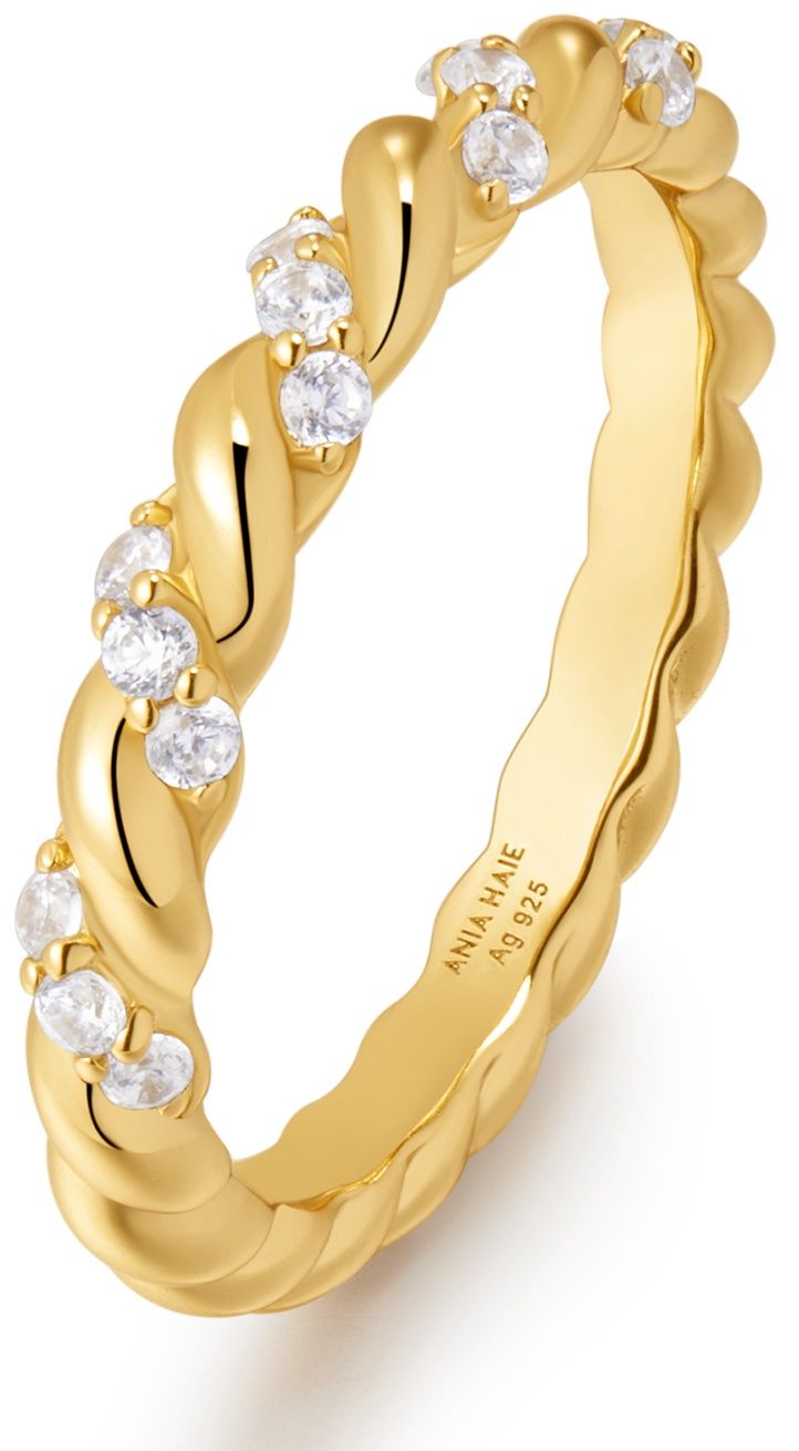 GOLD SPARKLE TWISTED RING Maat 56
