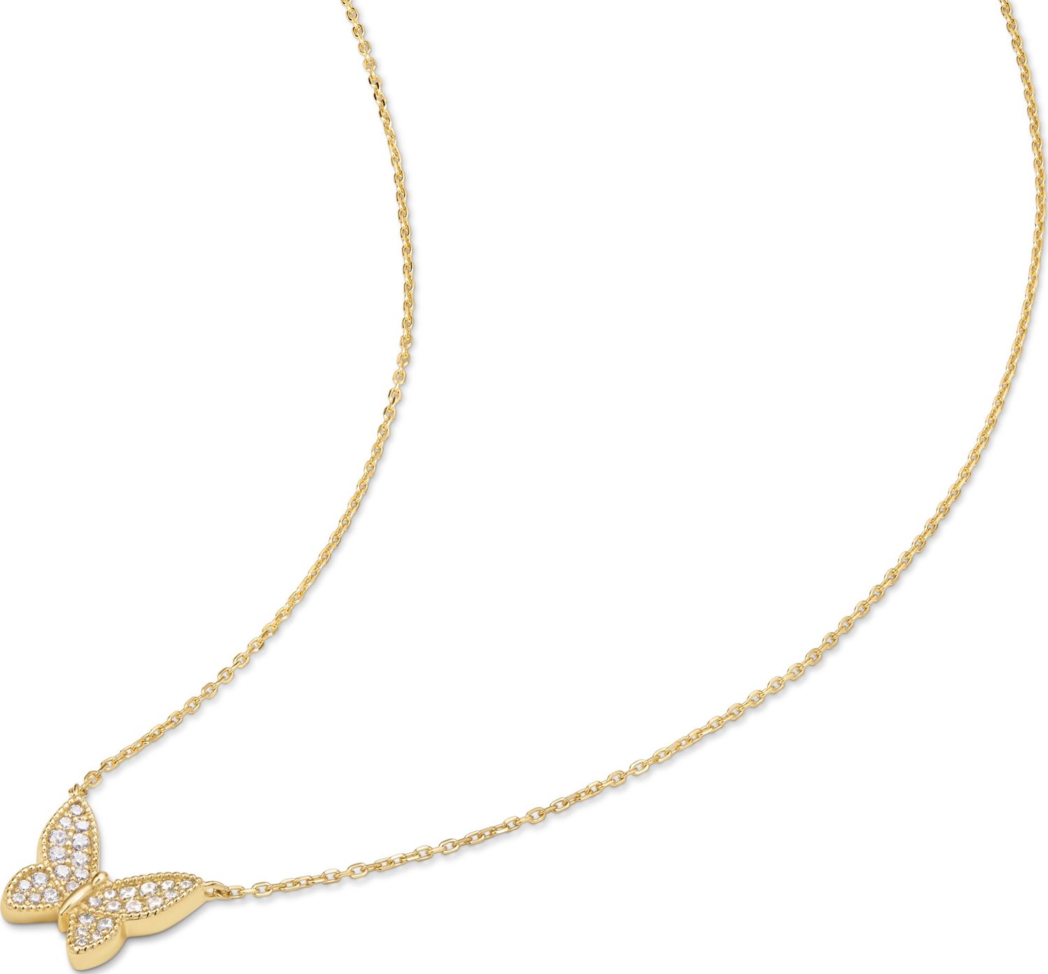 GOLD BUTTERFLY PAV NECKLACE