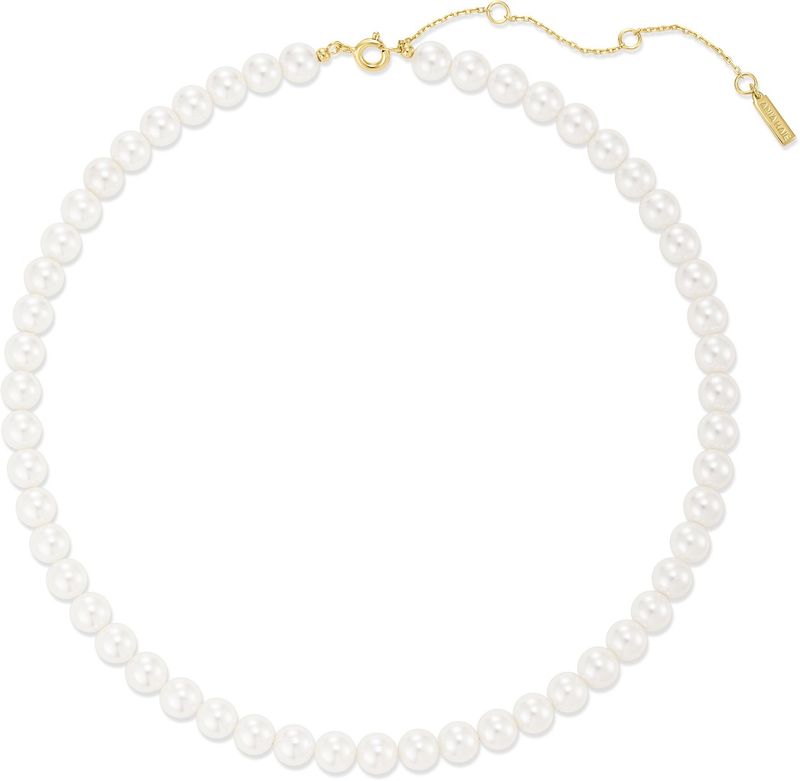 GOLD CLASSIC SHELL PEARL BEADED NECKLACE