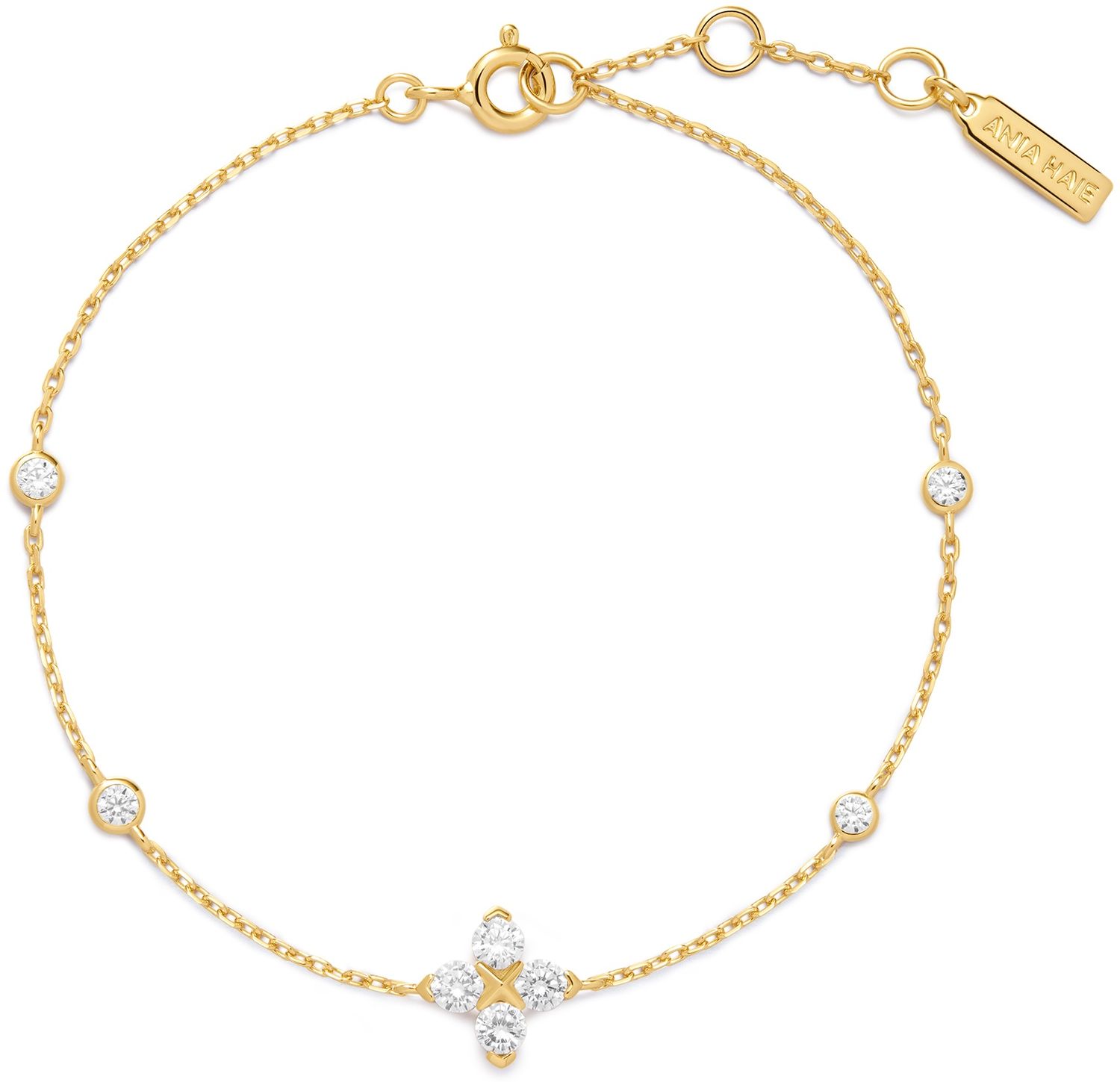 GOLD SPARKLING LUCKY CLOVER BRACELET