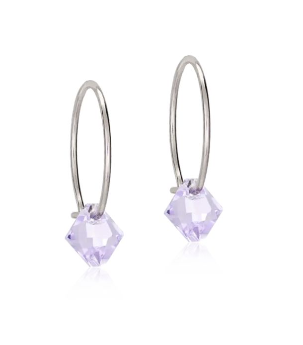 Creool natural titanium 14mm ring bicone 6mm violet