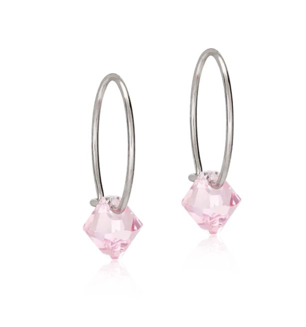 Creool natural titanium 14mm ring bicone 6mm light rose