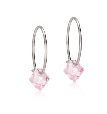 Creool natural titanium 14mm ring bicone 6mm light rose