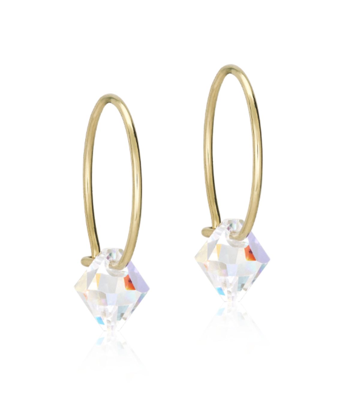 GT Ear Ring 14 mm. Bicone 6 mm. Rainbow