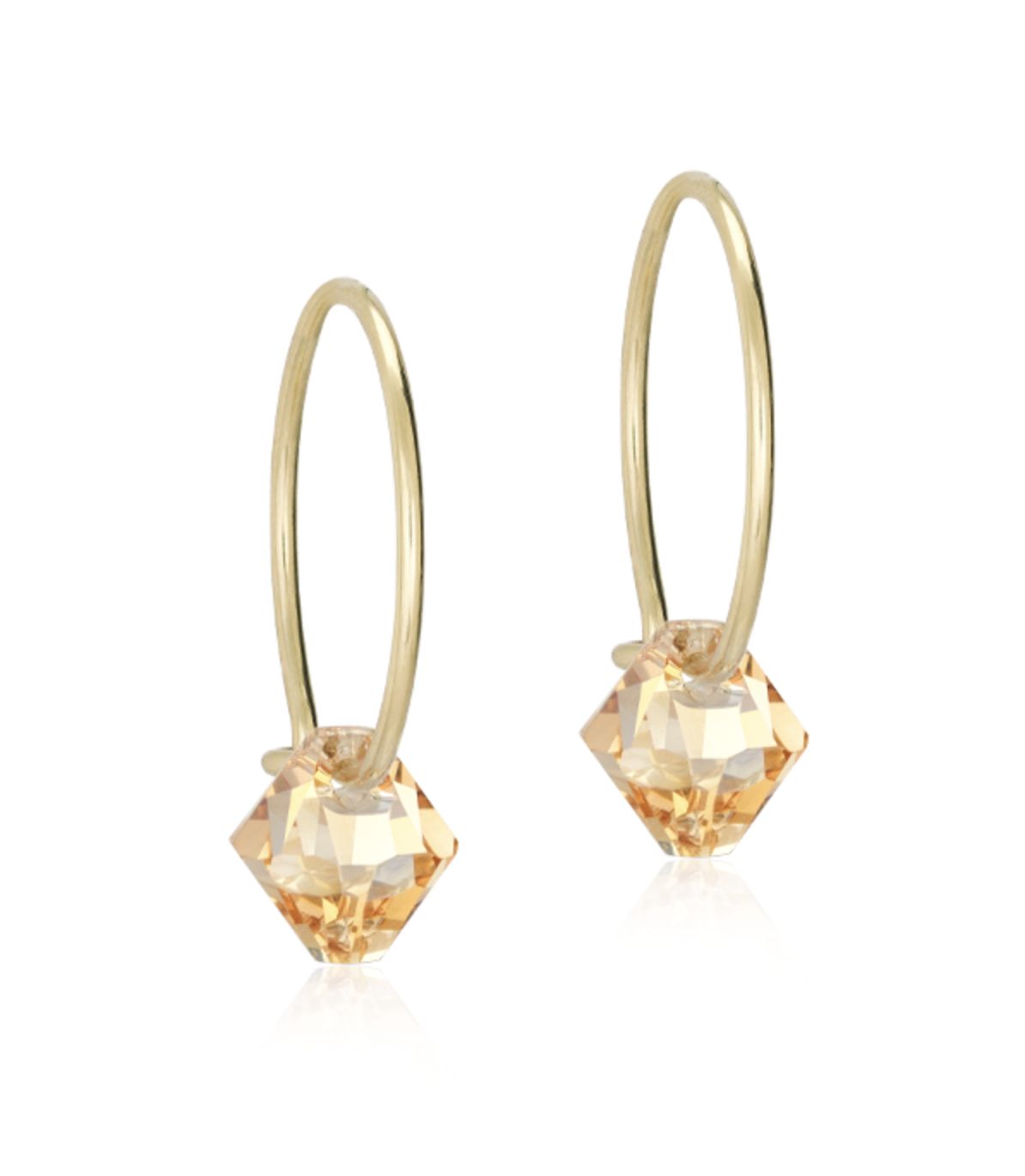 GT Ear Ring 14 mm. Bicone 6 mm. Golden Shadow