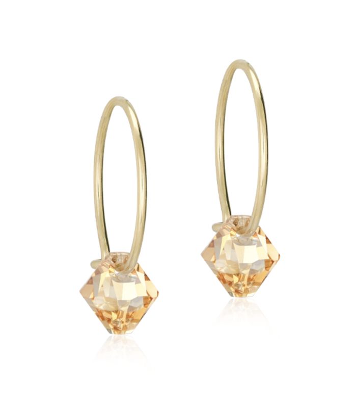 GT Ear Ring 14 mm. Bicone 6 mm. Golden Shadow