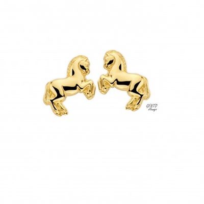 Kinderoorbel paardje, zilver verguld
