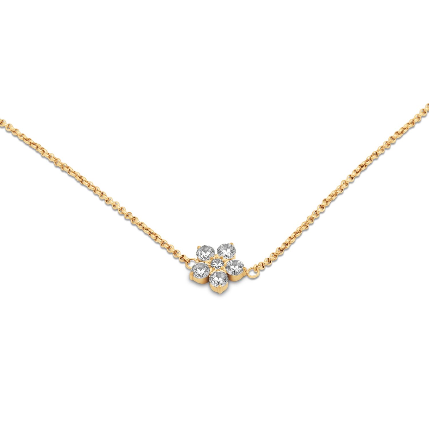 Friends necklace Ana, Kleur: Goudkleur, Kleur steen: Crystal