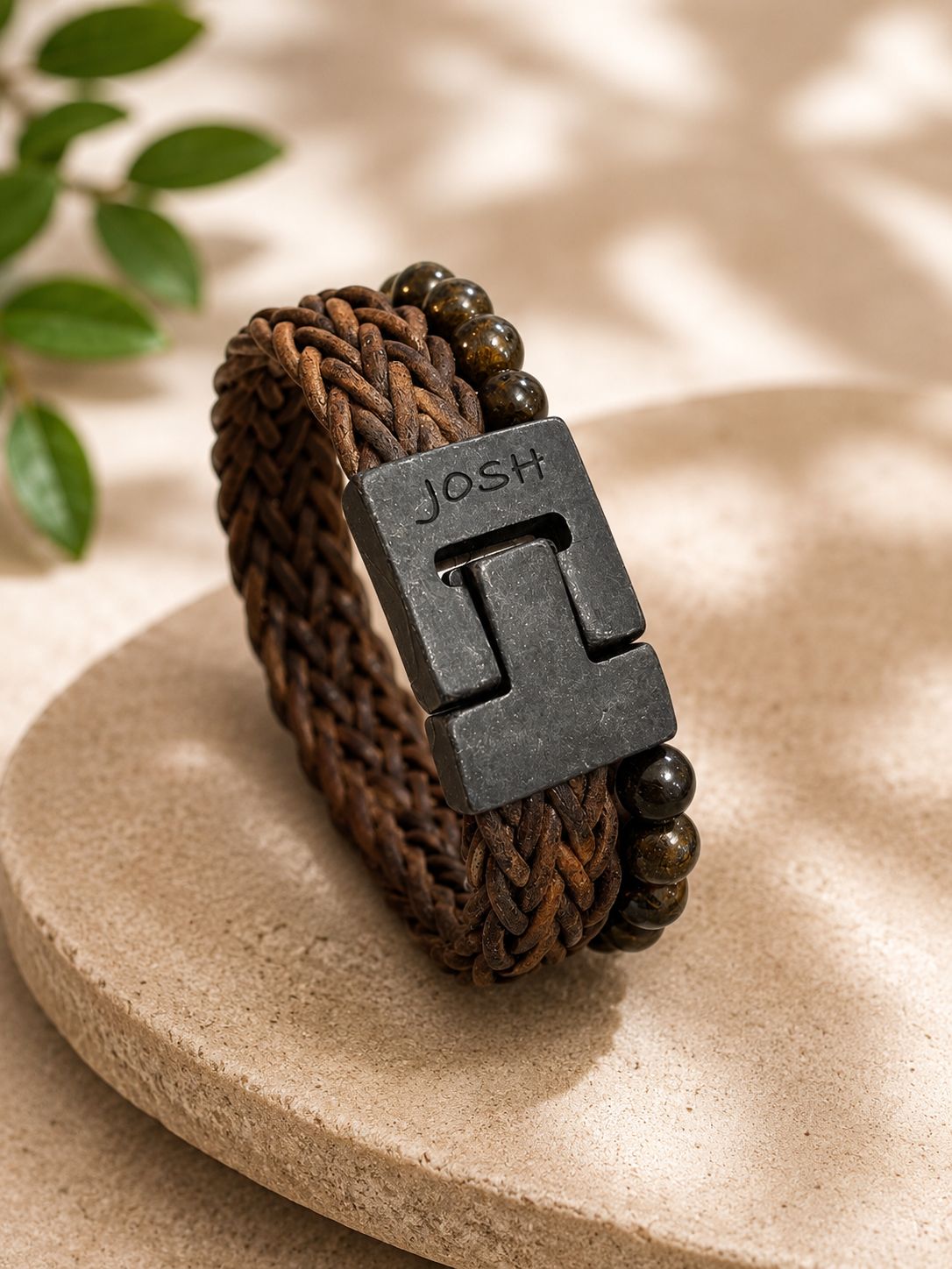 Armband 25057 Brown/Sluiting vintage black