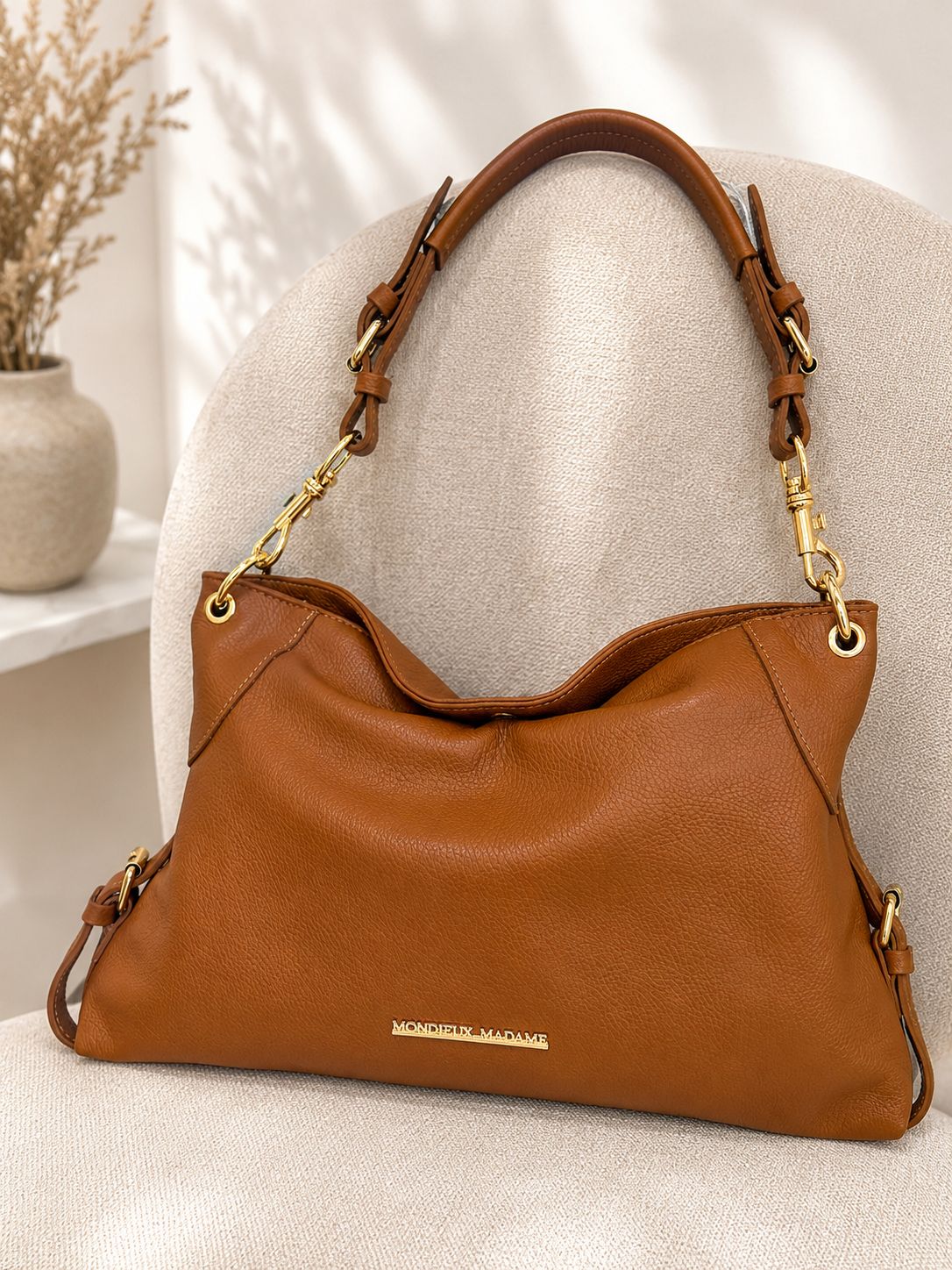 Handtas 'Roxy Camel' in soepel leer