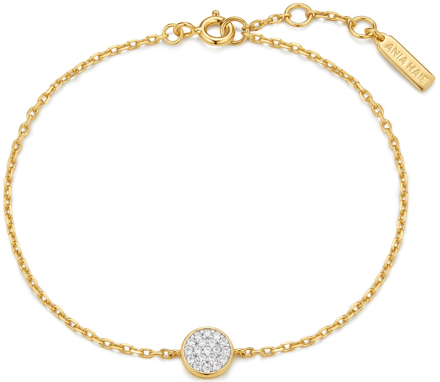 GOLD PAVÉ DISC BRACELET