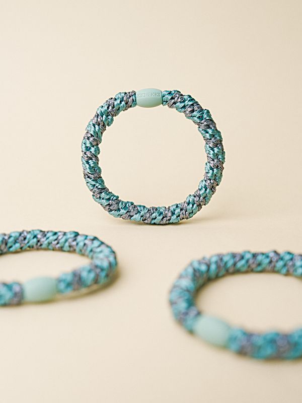 KKNEKKI Teal steel grey glitter Stripe