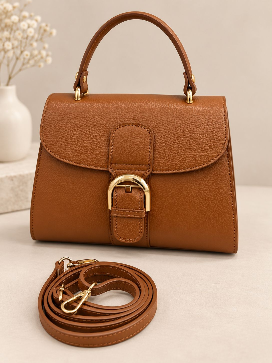 Handtas ' Deley ' Camel daim