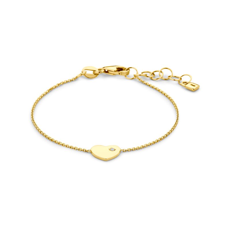 9k armband hartje zirkonia 11 + 2 cm