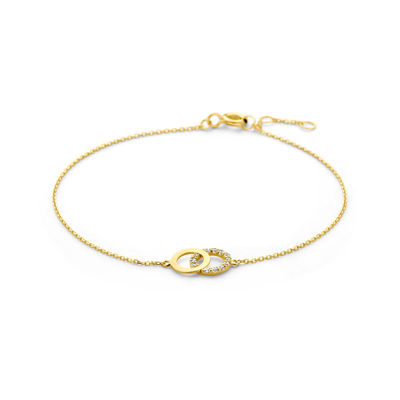 9k armband met zirkonia 16,5 - 17,5 - 18,5