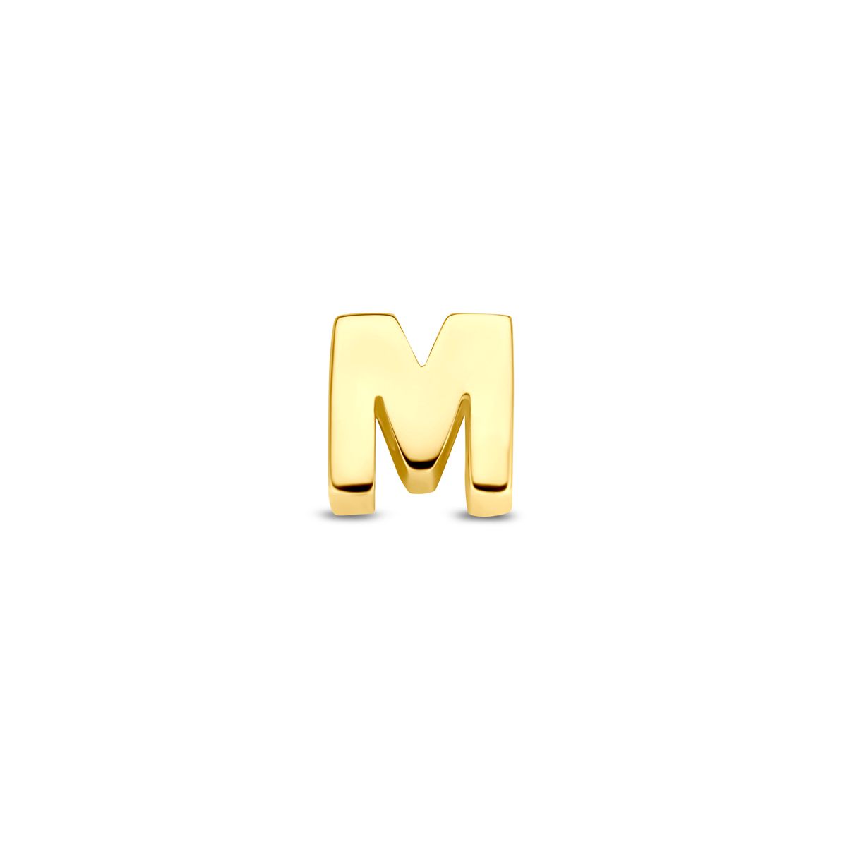 9k Geel kleurig hanger uitgevoerd met een letter :  M