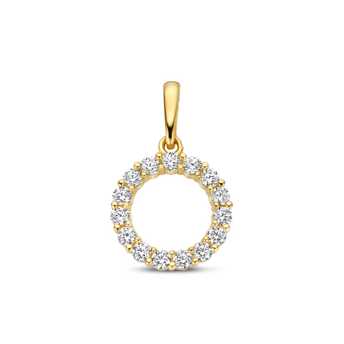 9k hanger open halo rondom bezet met zirkonia, 10mm