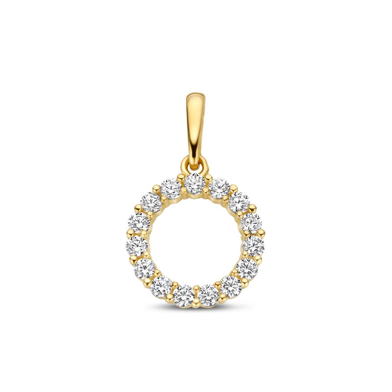 9k hanger open halo rondom bezet met zirkonia, 10mm