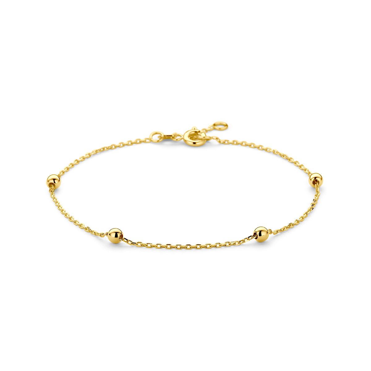 9k armband met bolletjes 17,5 - 18,5 cm