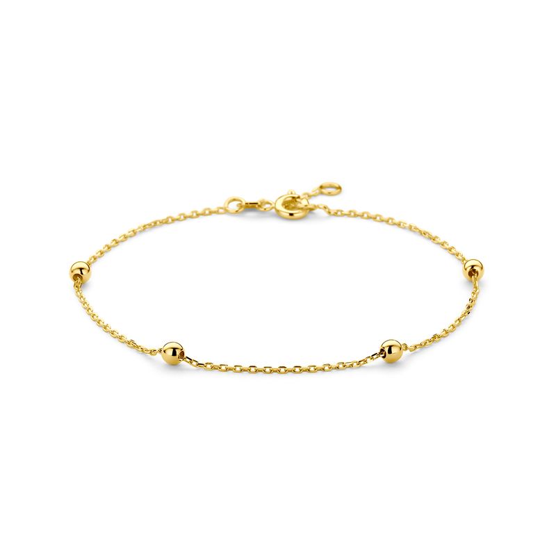 9k armband met bolletjes 17,5 - 18,5 cm