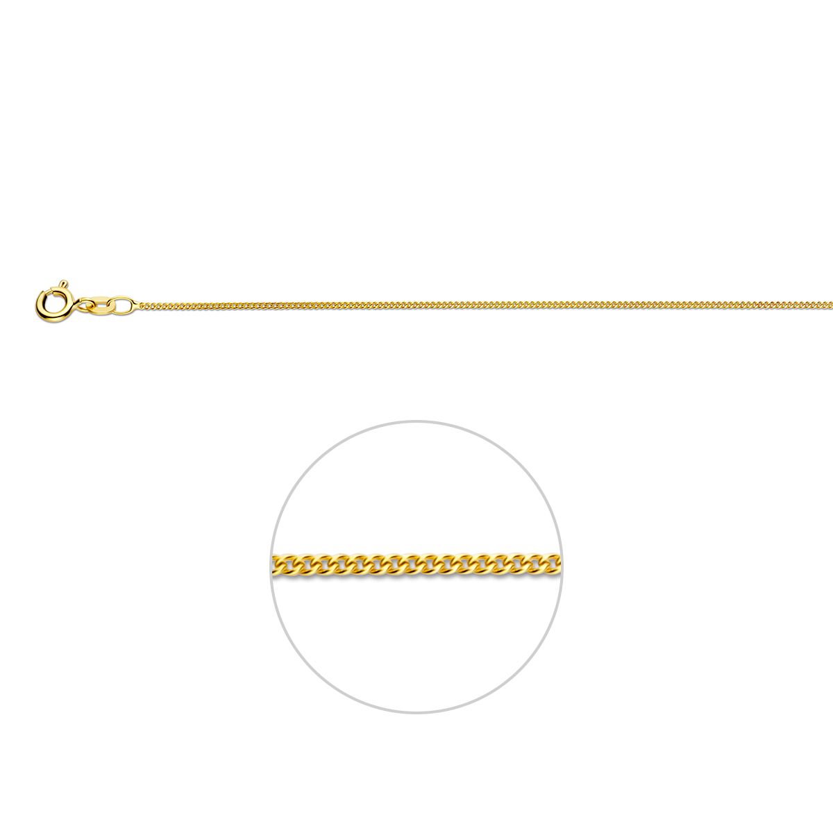 9k gourmette 1,1 mm Lengte 41-43-45cm