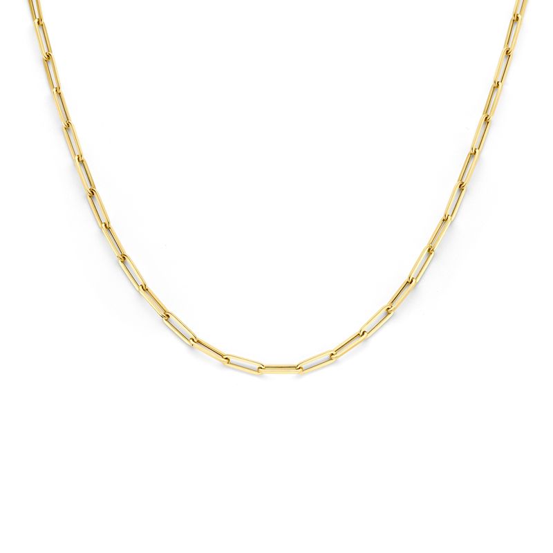 9k collier paperclip vierkante buis 3,0 mm 45 cm
