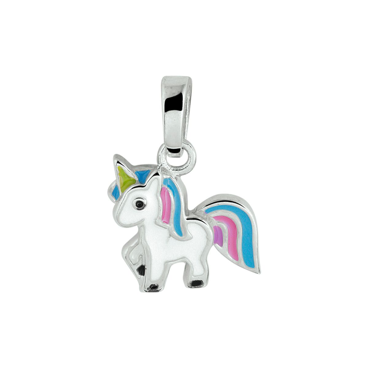 Schattige zilveren fantasie eenhoorn hanger