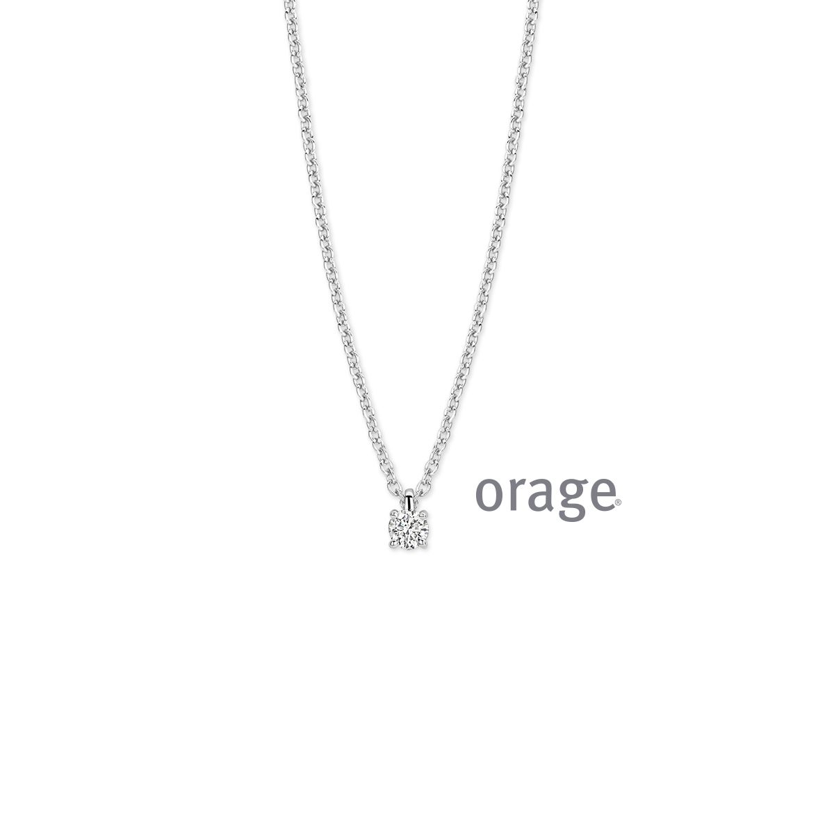 BC004 Ketting solitaire 925 rh LGD 0.16ct (V/14)