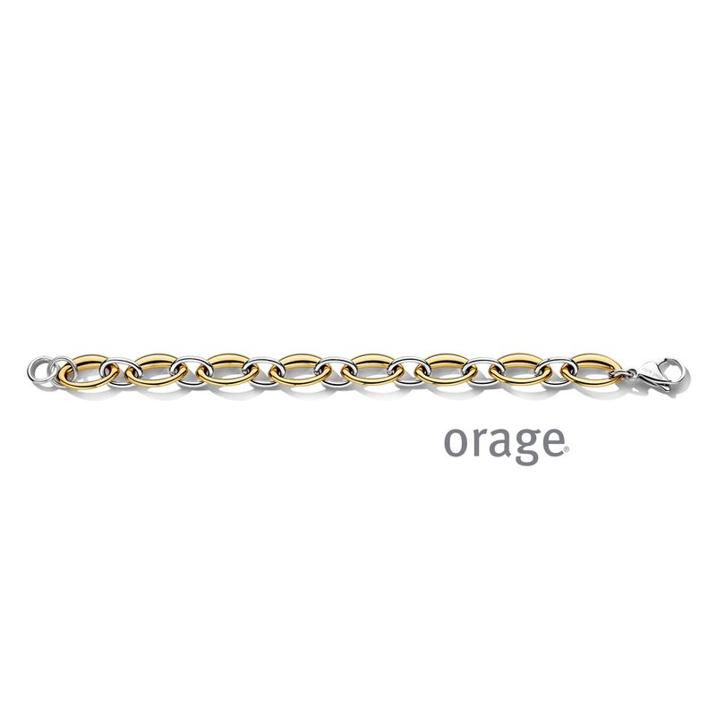 BC113 Schakelarmband staal bicolor (V/28)
