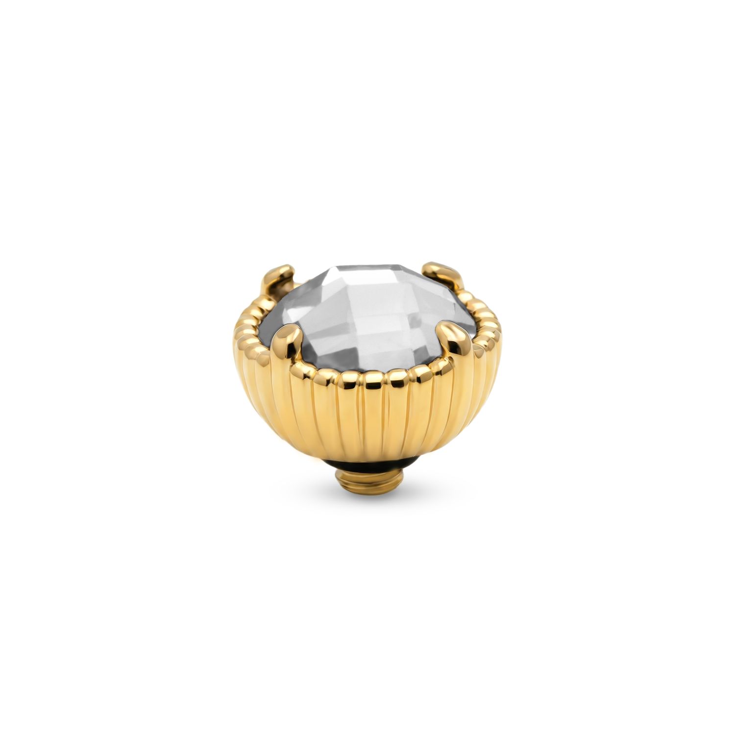 Twisted Ribbed Halo, Kleur metaal: Goud, Kleur steen: Crystal