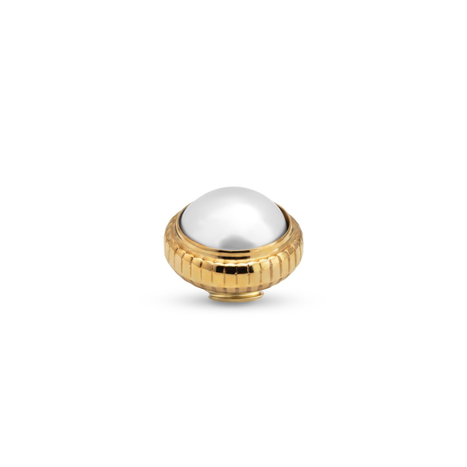 Vivid Pearl Stud, Kleur metaal: Goudkleur, Kleur steen: Crystal White Pearl